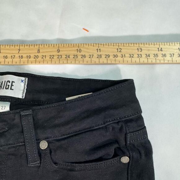 Paige Jeans Women’s Verdugo Ultra Skinny 27 Black Shadow Rayon Blend Stretch - Picture 5 of 8